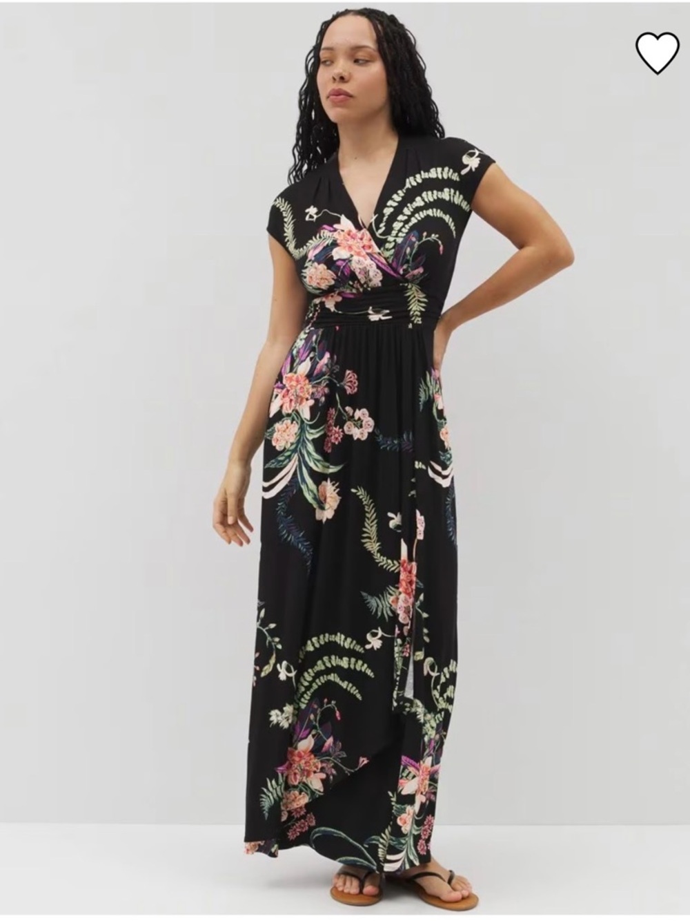 Soma Black Floral Wrap Maxi Dress